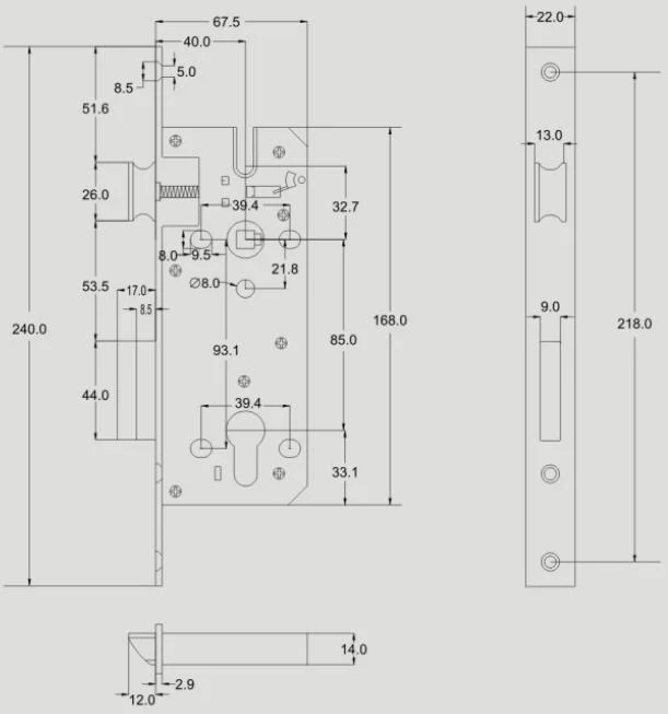 best selling staineless steel door lock body