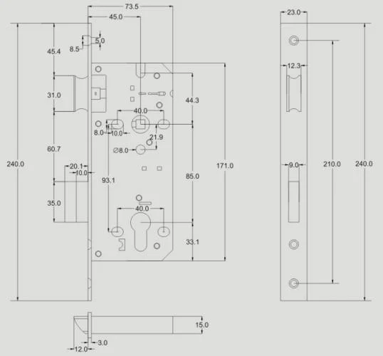mailon door hardware door lock body