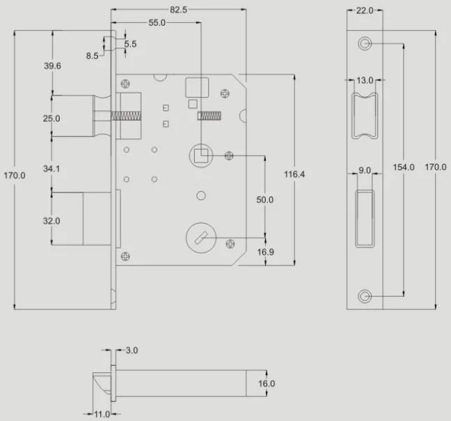 silent door lock body