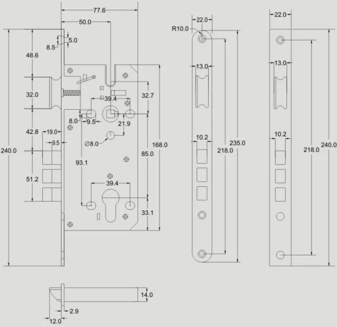 mortise lock body
