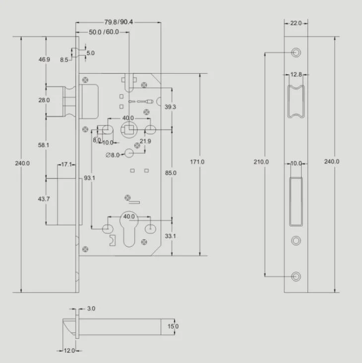 mortise lock body