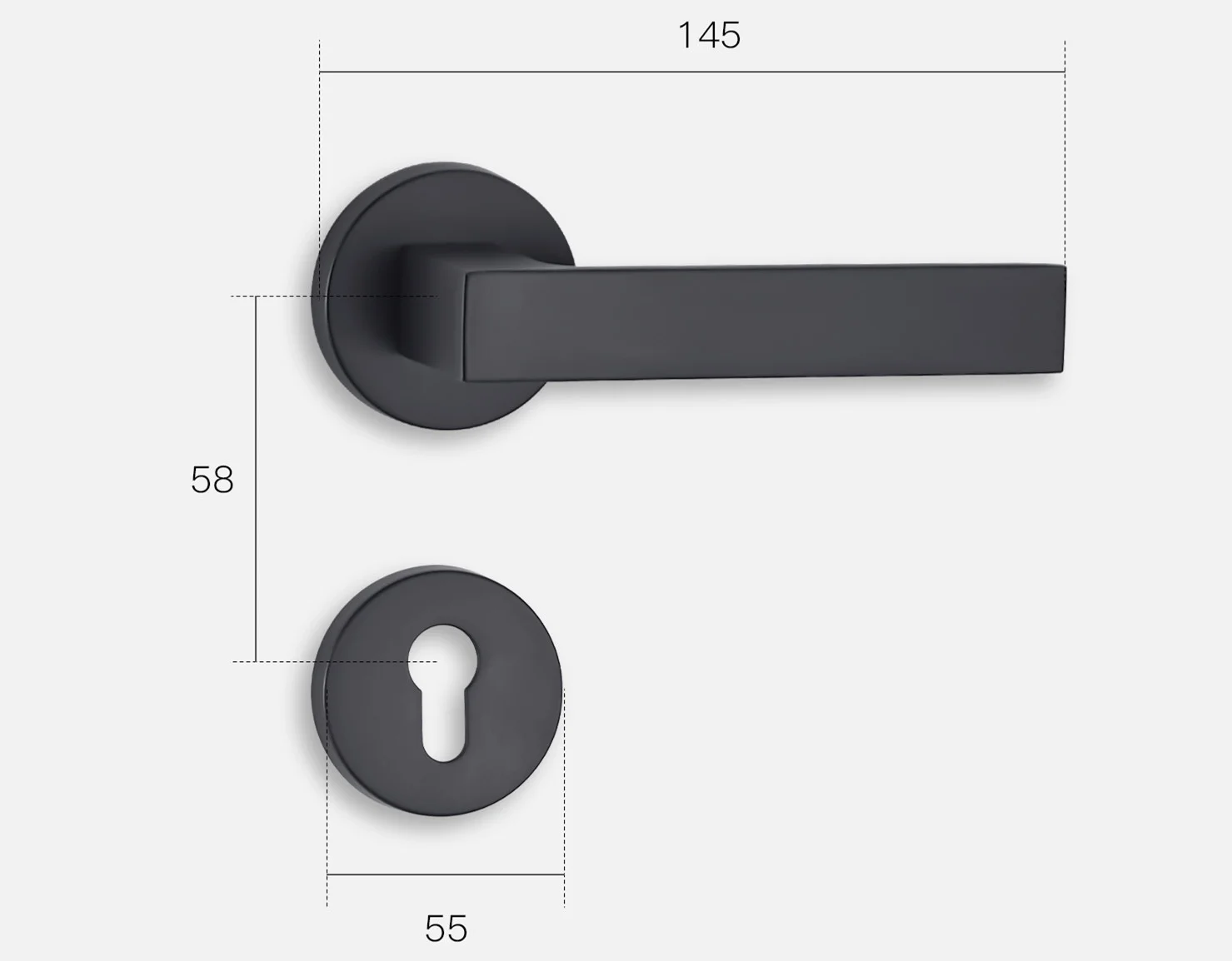 black aluminium door handle