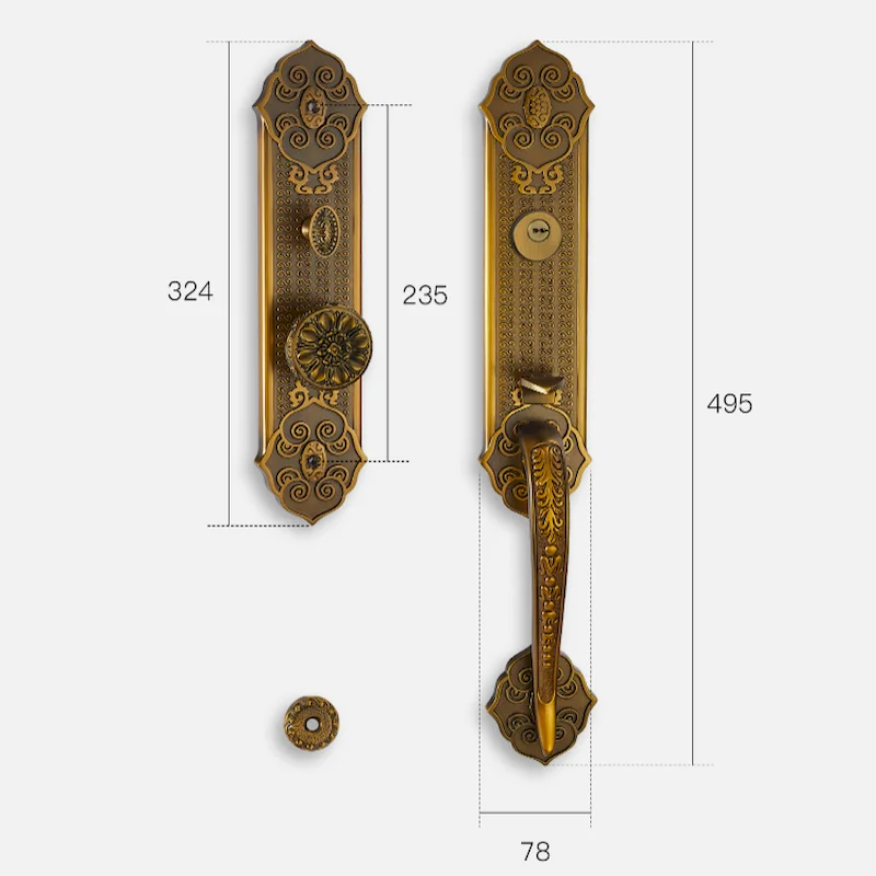 bronze door lock
