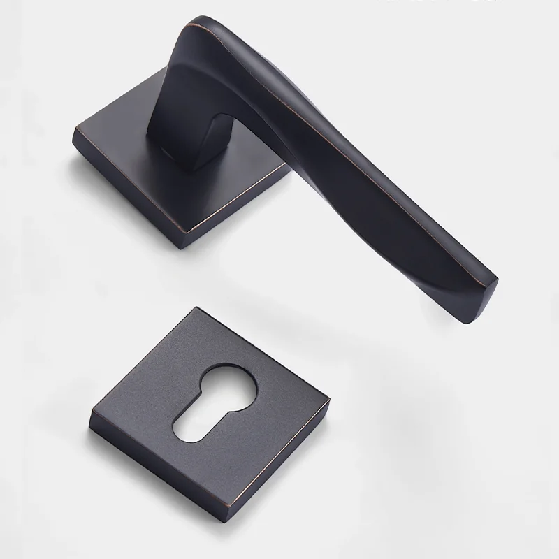 black metal door spilt handle lever